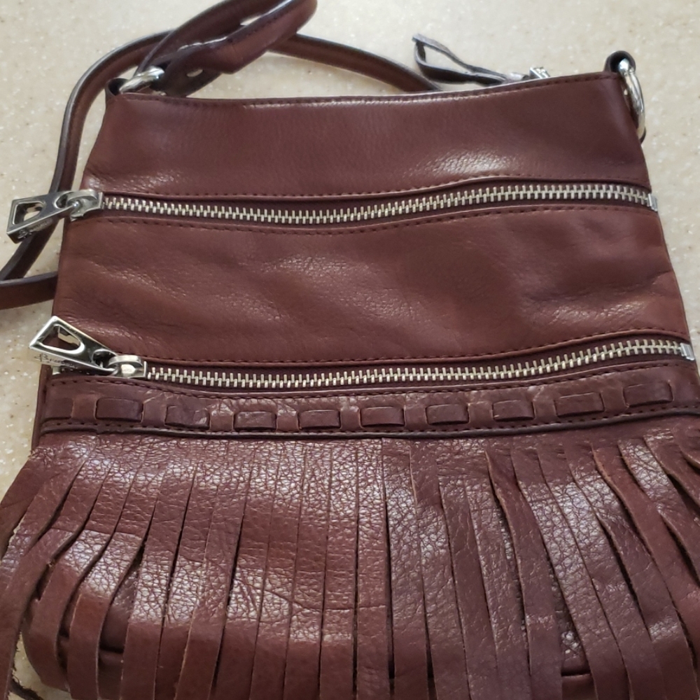 B Makowsky cross body genuine leather